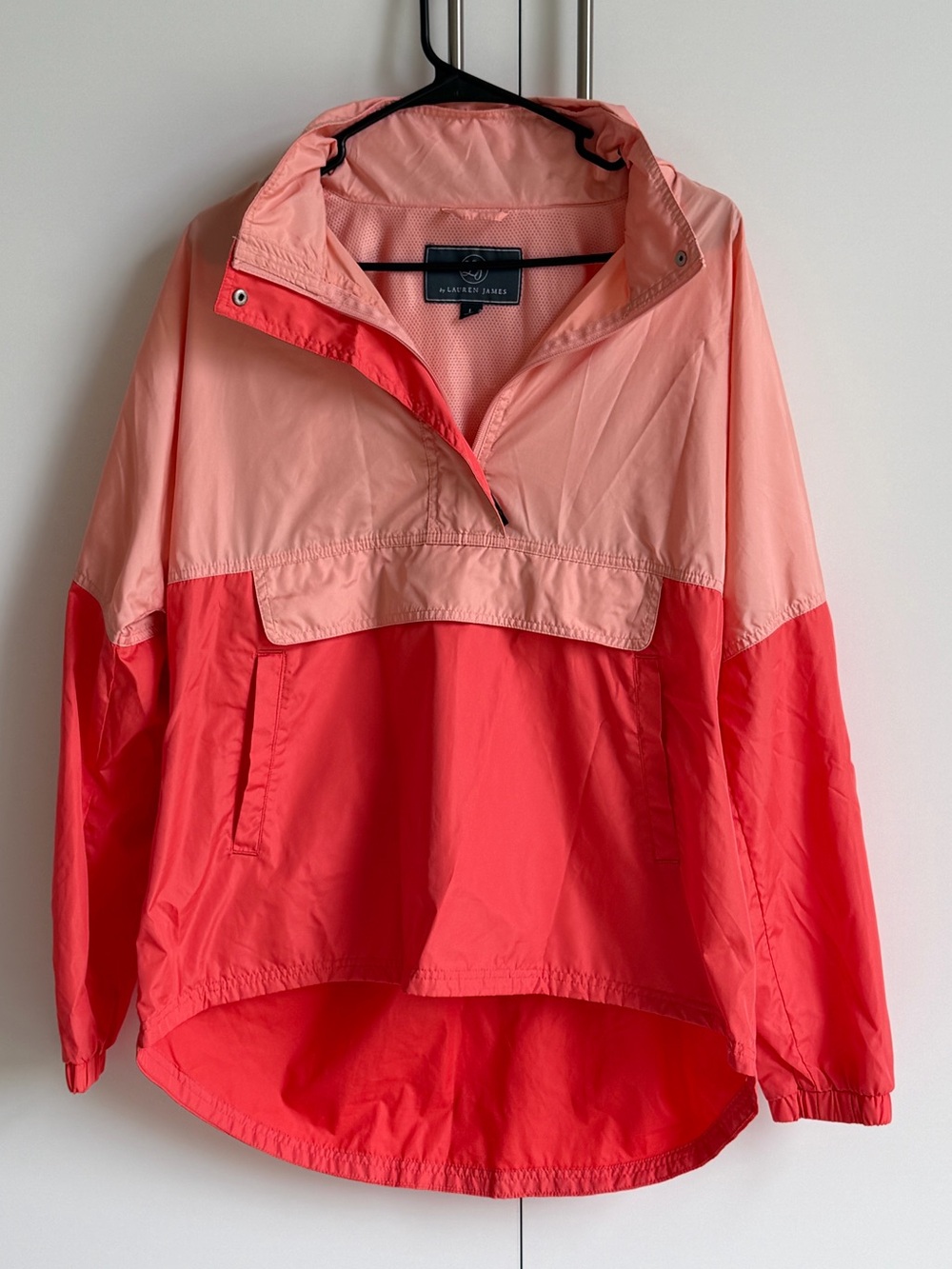 Lauren James Coral Reef Colorblock Anorak Windbreaker Jacket Pink Size Large - Picture 2 of 10